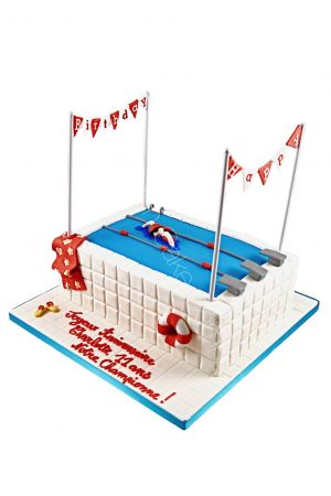 Swimming competition birthday cake