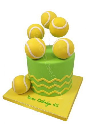 Gâteau d'anniversaire décoré Tennis