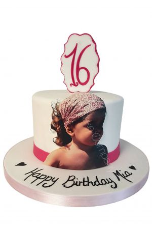 Birthday cake with printed photo