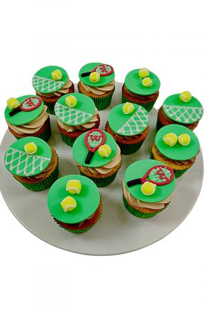 Cupcakes décorés thème tennis