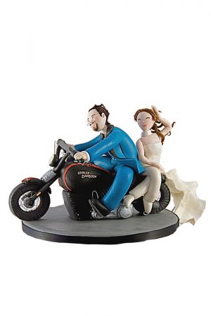 Figurine mariage moto