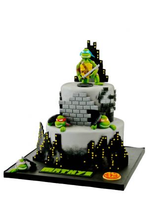 Ninja Turtles tiered cake