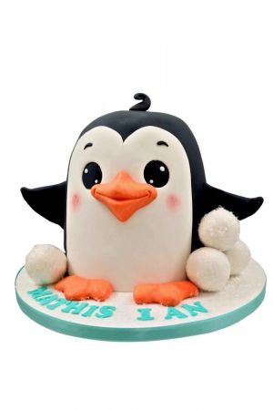 Leuke Pinguin verjaardagstaart