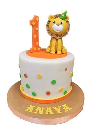 Gâteau anniversaire 1 an lion