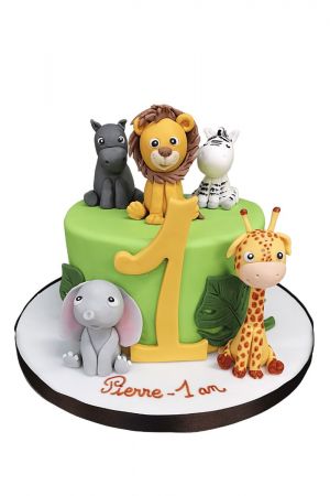Gâteau Girafes et jungle