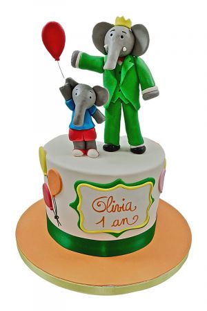 Gâteau d'anniversaire Babar et Badou
