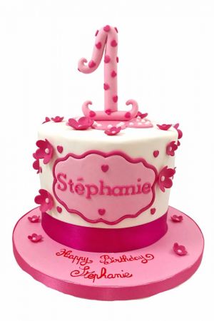 First birthday cake pink fuchsia