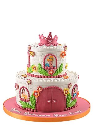 Gâteau Chateau de princesse rose