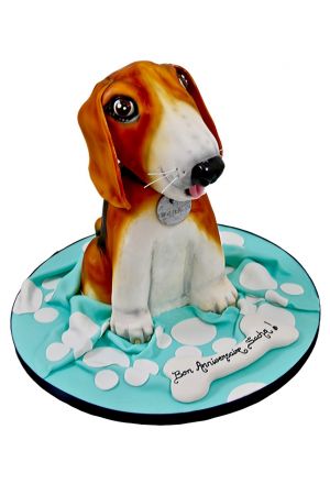 Cute doggie birthday cake