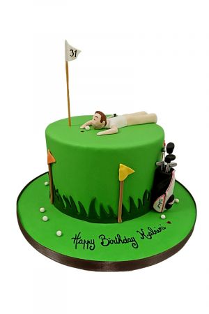 Tee 18 golf birthday cake