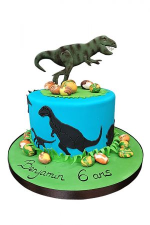 T-rex birthday cake