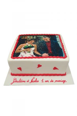 1e huwelijksverjaardag taart