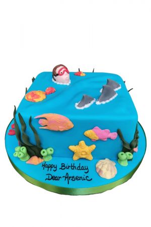 Swimming with sharks cake