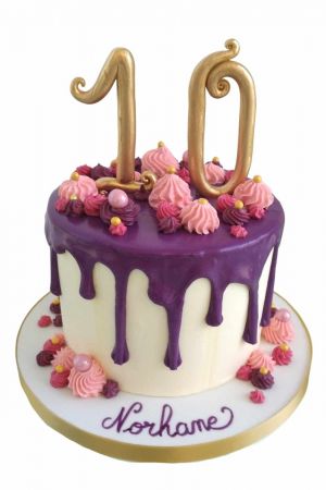 Gâteau anniversaire drip cake original