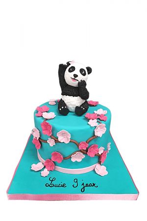 Gâteau décoré panda et sakura