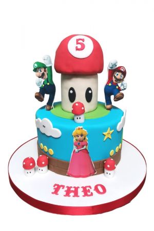 Mario Luigi Peach birthday cake