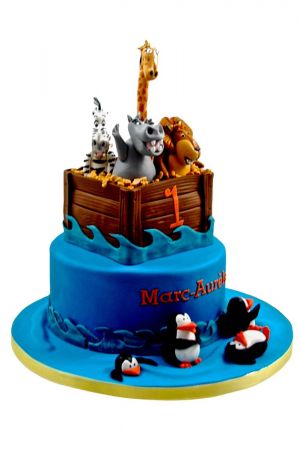 Gâteau anniversaire film Madagascar