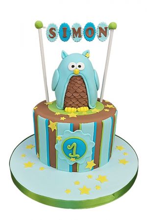 Owl birthday cake