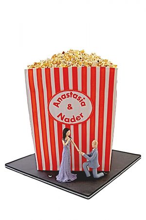 Cinema and popcorn wedding cake