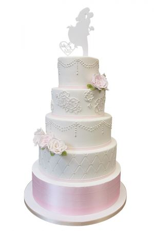 Romantic pearls wedding cake