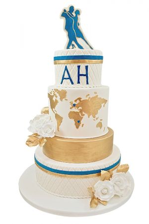 Globe travel wedding cake