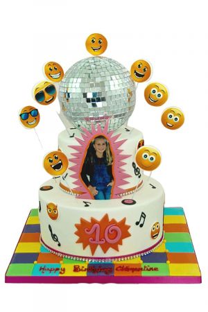 Disco teenager birthday cake