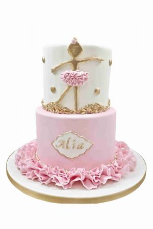 Ballerina tiered birthday cake