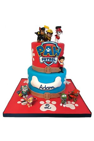 Paw Patrol tiered birthday cake
