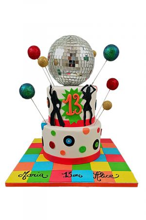 Disco Time birthday cake