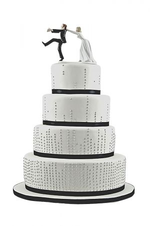 Silver and black wedding cake