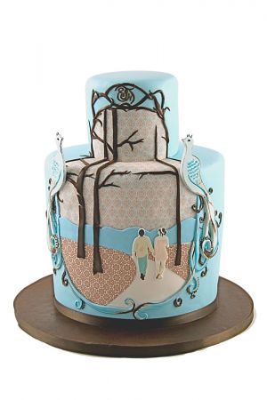 Art theme wedding cake