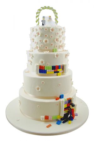Lego superman wedding cake