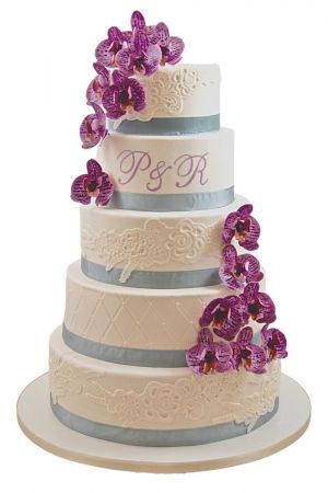 Vanda orchid wedding cake