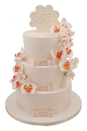 Orchids wedding cake