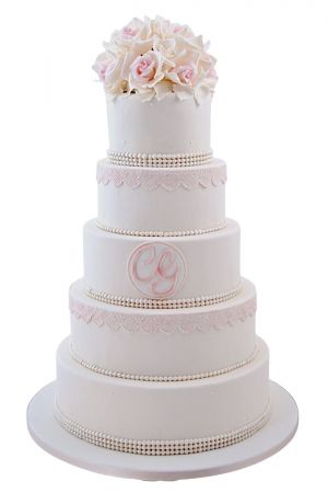 Elegant embroidery wedding cake