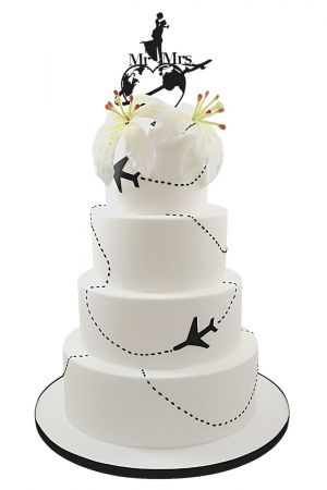 Travel and plane wedding cake
