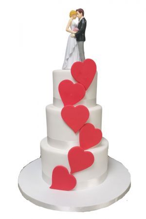 Red Hearts wedding cake