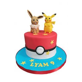 Achetez un délicieux gâteau d'anniversaire personnalisé Pokemon Pikachu et  Evoli chez The French Cake Company