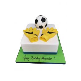 Commandez un gâteau d'anniversaire personnalisé avec un ballon de football  en ligne chez The French Cake Company