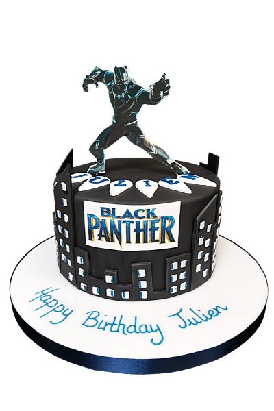Black panther birthday cake